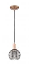 Innovations Lighting 716-1P-AC-G556-6SM - Rochester - 1 Light - 6 inch - Antique Copper - Cord hung - Mini Pendant