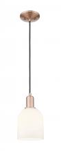 Innovations Lighting 716-1P-AC-G558-6GWH - Bella - 1 Light - 6 inch - Antique Copper - Cord hung - Mini Pendant