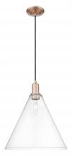 Innovations Lighting 716-1P-AC-GBC-162 - Berkshire Glass - 1 Light - 16 inch - Antique Copper - Cord hung - Mini Pendant