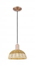 Innovations Lighting 716-1P-AC-NBD2-9-NAT - Natural Ballston Dome - 1 Light - 6 inch - Antique Copper - Cord hung - Mini Pendant