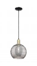 Innovations Lighting 716-1P-BAB-G1213-10SM - Athens Deco Swirl - 1 Light - 10 inch - Black Antique Brass - Cord hung - Mini Pendant