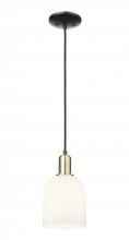 Innovations Lighting 716-1P-BAB-G558-6GWH - Bella - 1 Light - 6 inch - Black Antique Brass - Cord hung - Mini Pendant