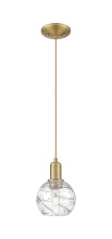 Innovations Lighting 716-1P-BB-G1213-6CL - Athens Deco Swirl - 1 Light - 6 inch - Brushed Brass - Cord hung - Mini Pendant