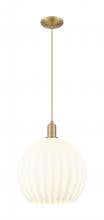 Innovations Lighting 716-1P-BB-G1217-14WV - White Venetian - 1 Light - 14 inch - Brushed Brass - Cord hung - Mini Pendant