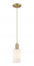 Innovations Lighting 716-1P-BB-G801 - Clymer - 1 Light - 4 inch - Brushed Brass - Cord hung - Mini Pendant