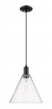 Innovations Lighting 716-1P-BK-GBC-124 - Berkshire Glass - 1 Light - 12 inch - Matte Black - Cord hung - Mini Pendant