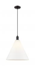 Innovations Lighting 716-1P-BK-GBC-161 - Berkshire Glass - 1 Light - 16 inch - Matte Black - Cord hung - Mini Pendant
