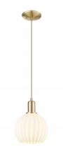 Innovations Lighting 716-1P-CB-G1217-8WV - White Venetian - 1 Light - 8 inch - Champagne Bronze - Cord hung - Mini Pendant