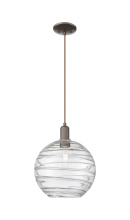 Innovations Lighting 716-1P-OB-G1213-12CL - Athens Deco Swirl - 1 Light - 12 inch - Oil Rubbed Bronze - Cord hung - Mini Pendant