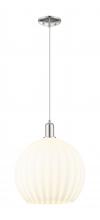 Innovations Lighting 716-1P-PN-G1217-14WV - White Venetian - 1 Light - 14 inch - Polished Nickel - Cord hung - Mini Pendant