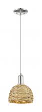 Innovations Lighting 716-1P-PN-RBD-8-NAT - Woven Rattan - 1 Light - 8 inch - Polished Nickel - Mini Pendant