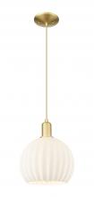 Innovations Lighting 716-1P-SG-G1217-10WV - White Venetian - 1 Light - 10 inch - Satin Gold - Cord hung - Mini Pendant