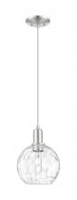 Innovations Lighting 716-1P-SN-G1215-8 - Athens Water Glass - 1 Light - 8 inch - Brushed Satin Nickel - Cord hung - Mini Pendant
