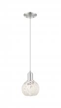Innovations Lighting 716-1P-SN-G1216-6WM - White Mouchette - 1 Light - 6 inch - Brushed Satin Nickel - Cord hung - Mini Pendant