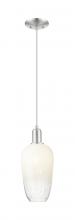 Innovations Lighting 716-1P-SN-G484-7OP - Brookhaven Flute - 1 Light - 6 inch - Brushed Satin Nickel - Cord hung - Mini Pendant