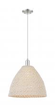 Innovations Lighting 716-1P-SN-NBD-16-NAT - Bristol Natural - 1 Light - 6 inch - Brushed Satin Nickel - Cord hung - Mini Pendant