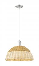 Innovations Lighting 716-1P-SN-NBD2-16-NAT - Natural Ballston Dome - 1 Light - 6 inch - Brushed Satin Nickel - Cord hung - Mini Pendant