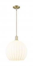 Innovations Lighting 716-1S-AB-G1217-14WV - White Venetian - 1 Light - 14 inch - Antique Brass - Stem hung - Mini Pendant