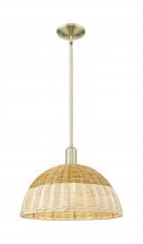 Innovations Lighting 716-1S-AB-NBD2-16-NAT - Natural Ballston Dome - 1 Light - 6 inch - Antique Brass - Mini Pendant