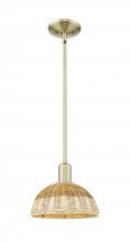 Innovations Lighting 716-1S-AB-NBD2-9-NAT - Natural Ballston Dome - 1 Light - 6 inch - Antique Brass - Mini Pendant