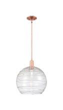 Innovations Lighting 716-1S-AC-G1213-14CL - Athens Deco Swirl - 1 Light - 14 inch - Antique Copper - Stem hung - Mini Pendant