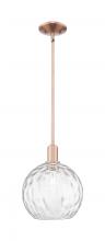 Innovations Lighting 716-1S-AC-G1215-10 - Athens Water Glass - 1 Light - 10 inch - Antique Copper - Stem hung - Mini Pendant