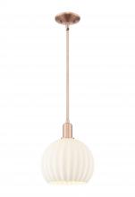 Innovations Lighting 716-1S-AC-G1217-10WV - White Venetian - 1 Light - 10 inch - Antique Copper - Stem hung - Mini Pendant