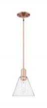Innovations Lighting 716-1S-AC-GBC-84 - Berkshire Glass - 1 Light - 8 inch - Antique Copper - Stem hung - Mini Pendant