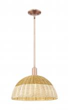 Innovations Lighting 716-1S-AC-NBD2-16-NAT - Natural Ballston Dome - 1 Light - 6 inch - Antique Copper - Mini Pendant