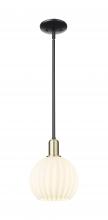 Innovations Lighting 716-1S-BAB-G1217-8WV - White Venetian - 1 Light - 8 inch - Black Antique Brass - Stem hung - Mini Pendant