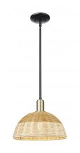 Innovations Lighting 716-1S-BAB-NBD2-12-NAT - Natural Ballston Dome - 1 Light - 6 inch - Black Antique Brass - Mini Pendant