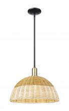 Innovations Lighting 716-1S-BAB-NBD2-16-NAT - Natural Ballston Dome - 1 Light - 6 inch - Black Antique Brass - Mini Pendant