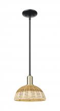 Innovations Lighting 716-1S-BAB-NBD2-9-NAT - Natural Ballston Dome - 1 Light - 6 inch - Black Antique Brass - Mini Pendant