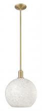 Innovations Lighting 716-1S-BB-G1216-12WM - White Mouchette - 1 Light - 12 inch - Brushed Brass - Stem hung - Mini Pendant