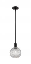 Innovations Lighting 716-1S-BK-G122C-8CL - Athens - 1 Light - 8 inch - Matte Black - Stem hung - Mini Pendant