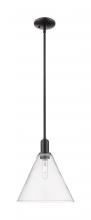 Innovations Lighting 716-1S-BK-GBC-122 - Berkshire Glass - 1 Light - 12 inch - Matte Black - Stem hung - Mini Pendant