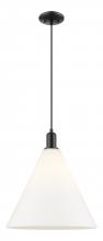 Innovations Lighting 716-1S-BK-GBC-161 - Berkshire Glass - 1 Light - 16 inch - Matte Black - Stem hung - Mini Pendant