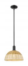 Innovations Lighting 716-1S-BK-NBD2-12-NAT - Natural Ballston Dome - 1 Light - 6 inch - Matte Black - Mini Pendant