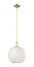 Innovations Lighting 716-1S-CB-G1216-12WM - White Mouchette - 1 Light - 12 inch - Champagne Bronze - Stem hung - Mini Pendant