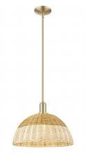 Innovations Lighting 716-1S-CB-NBD2-16-NAT - Natural Ballston Dome - 1 Light - 6 inch - Champagne Bronze - Mini Pendant