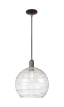 Innovations Lighting 716-1S-OB-G1213-14CL - Athens Deco Swirl - 1 Light - 14 inch - Oil Rubbed Bronze - Stem hung - Mini Pendant