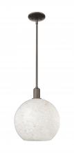 Innovations Lighting 716-1S-OB-G1216-12WM - White Mouchette - 1 Light - 12 inch - Oil Rubbed Bronze - Stem hung - Mini Pendant