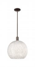 Innovations Lighting 716-1S-OB-G1216-14WM - White Mouchette - 1 Light - 14 inch - Oil Rubbed Bronze - Stem hung - Mini Pendant