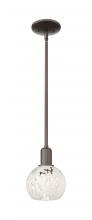 Innovations Lighting 716-1S-OB-G1216-6WM - White Mouchette - 1 Light - 6 inch - Oil Rubbed Bronze - Stem hung - Mini Pendant