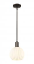 Innovations Lighting 716-1S-OB-G1217-8WV - White Venetian - 1 Light - 8 inch - Oil Rubbed Bronze - Stem hung - Mini Pendant