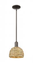 Innovations Lighting 716-1S-OB-RBD-8-NAT - Woven Rattan - 1 Light - 8 inch - Oil Rubbed Bronze - Mini Pendant