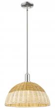 Innovations Lighting 716-1S-PN-NBD2-16-NAT - Natural Ballston Dome - 1 Light - 6 inch - Polished Nickel - Mini Pendant
