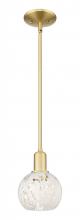 Innovations Lighting 716-1S-SG-G1216-6WM - White Mouchette - 1 Light - 6 inch - Satin Gold - Stem hung - Mini Pendant