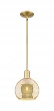 Innovations Lighting 716-1S-SG-G128-8 - Athens - 1 Light - 8 inch - Satin Gold - Stem hung - Mini Pendant