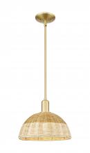 Innovations Lighting 716-1S-SG-NBD2-12-NAT - Natural Ballston Dome - 1 Light - 6 inch - Satin Gold - Mini Pendant